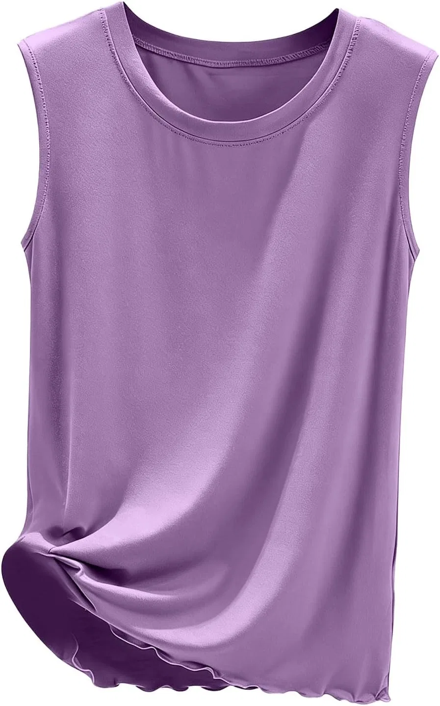 Женский топ для сна, мягкая безрукавная майка, свободный крой, Purple — фото 4