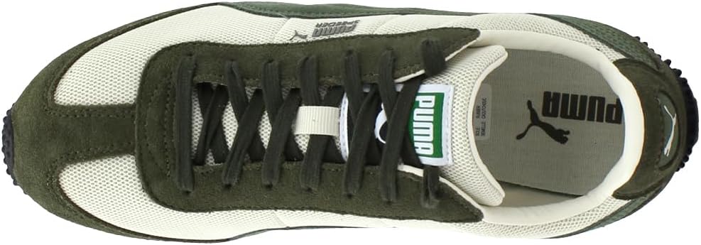 Мужские кроссовки PUMA Speeder с сеткой и шнуровкой, повседневные - зеленые, бело-слоновой кости — фото 4