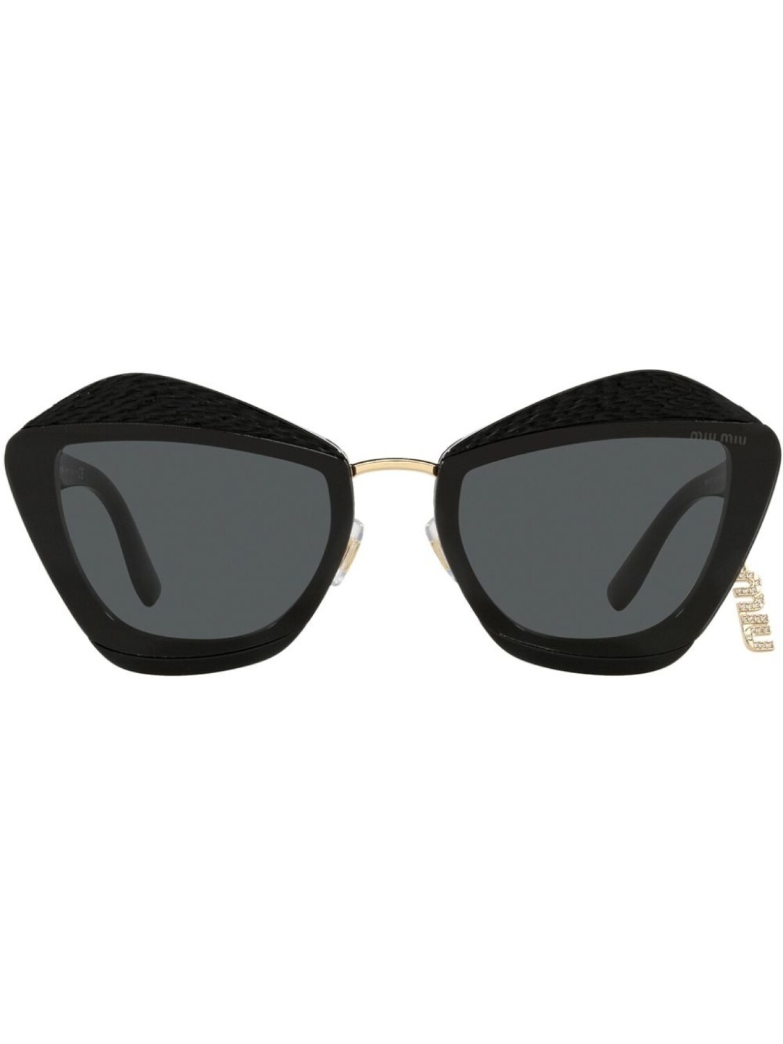 

Miu Miu Eyewear солнцезащитные очки Charms в геометричной оправе, черный