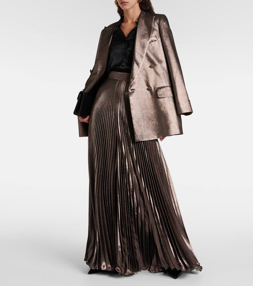 Элегантные брюки-клеш из смесового шелка ламе Max Mara, Bronzo — фото 2