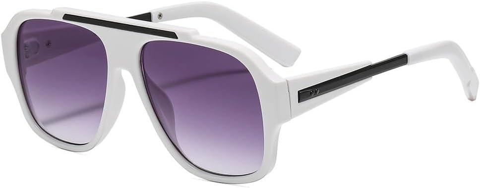 

Солнцезащитные очки UV400 с большой оправой, заклепками, градиентным панк-дизайном, для женщин и мужчин, для бега и занятий спортом на открытом воздухе UYPTK, White Gray