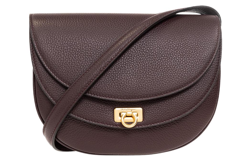 

Ferragamo Коричневая женская сумка через плечо из зерненой телячьей кожи