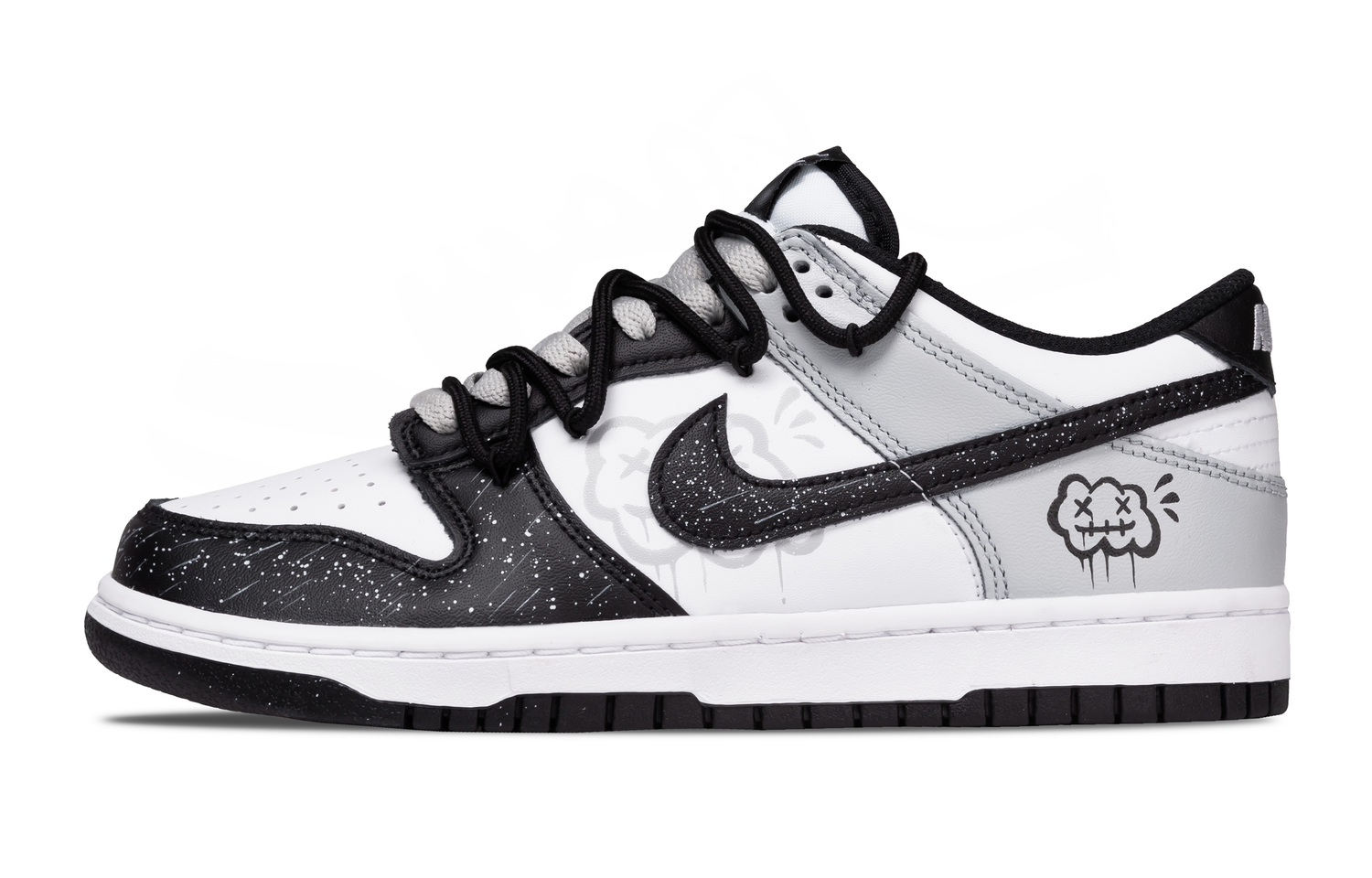 

Nike Dunk Starry Ink Sky Abrasion Resistant Low top Kids' Skateboarding Shoes Black White Gray Teenagers