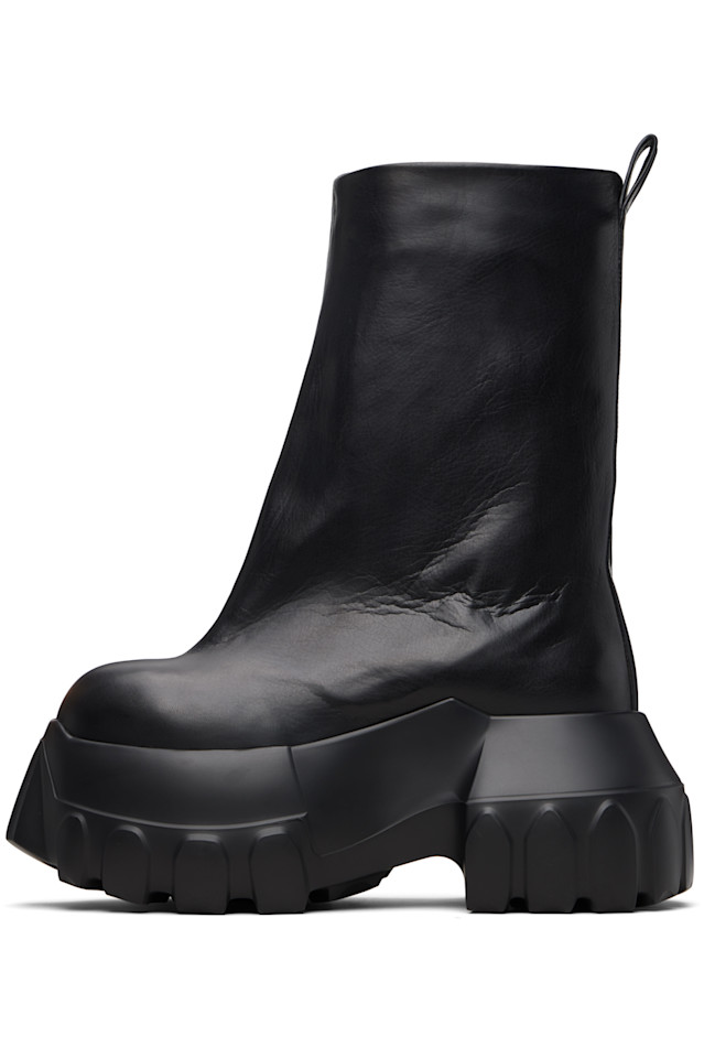Расширенные виски, огромные тракторные ботинки Rick Owens, черный — фото 3