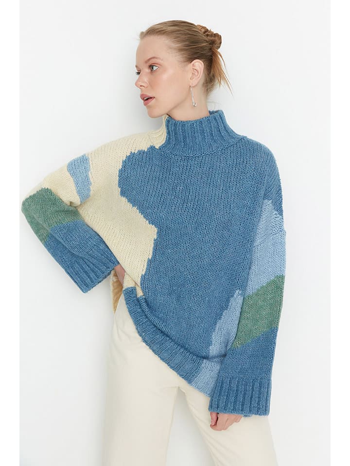 

Пуловер trendyol Pullover un Blau/ Beige