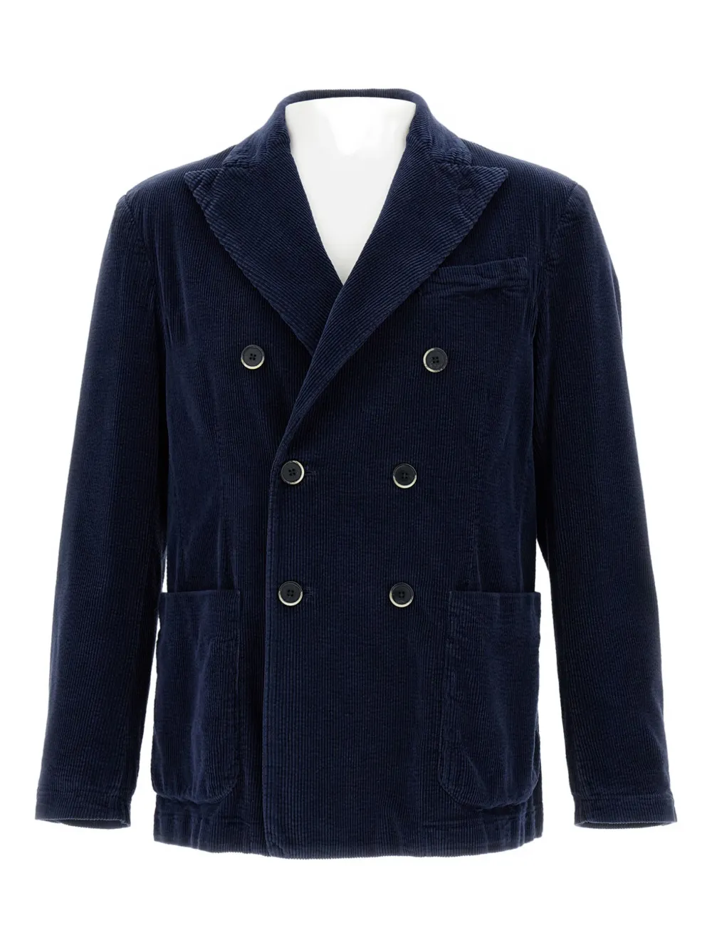 

Двубортный вельветовый блейзер Barena, синий