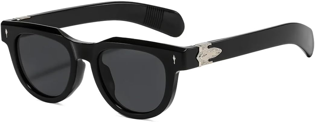 

Классические солнцезащитные очки с заклепками для женщин и мужчин, винтажные солнцезащитные очки в стиле панк, популярные очки с большой оправой для вождения на открытом воздухе SZVVBKK, Black Black