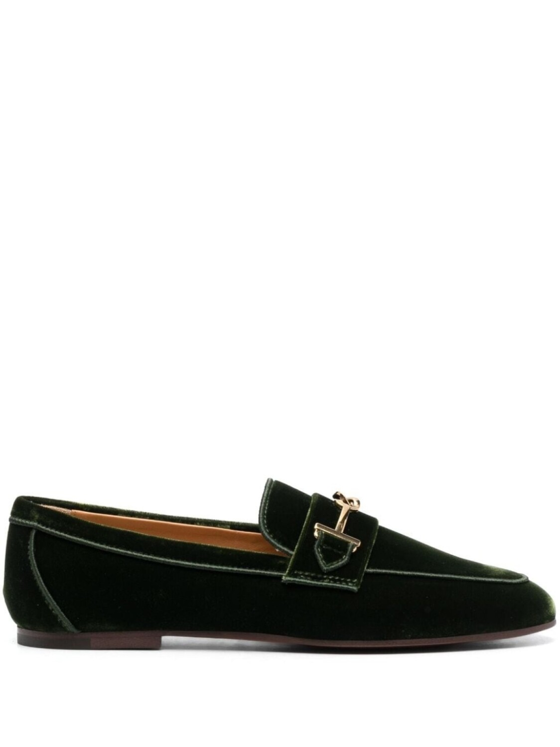 Tod's бархатные лоферы с логотипом, зеленый