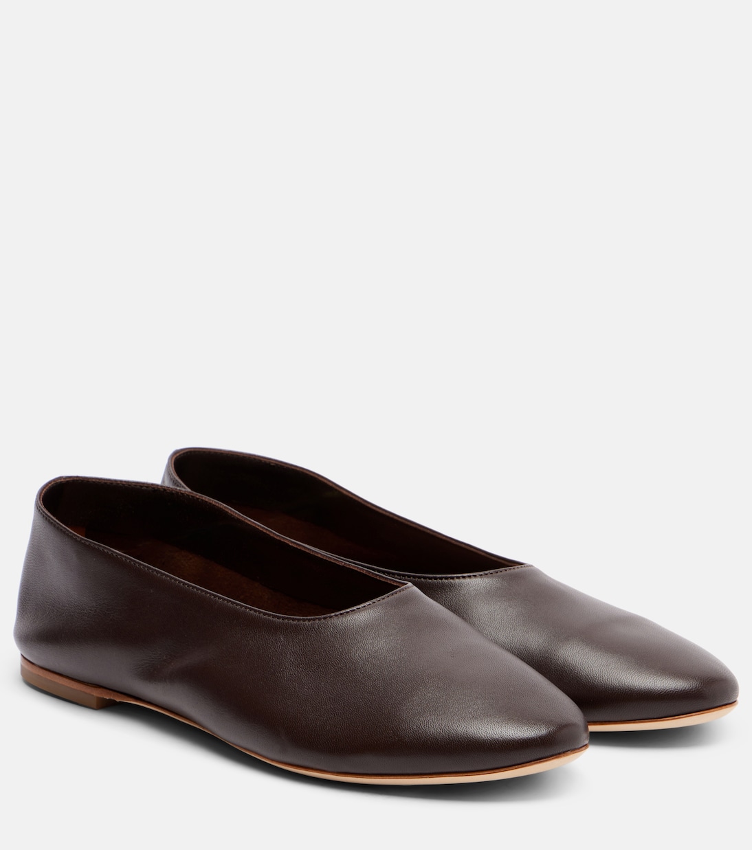 Балетки Alba из кожи Staud, Espresso