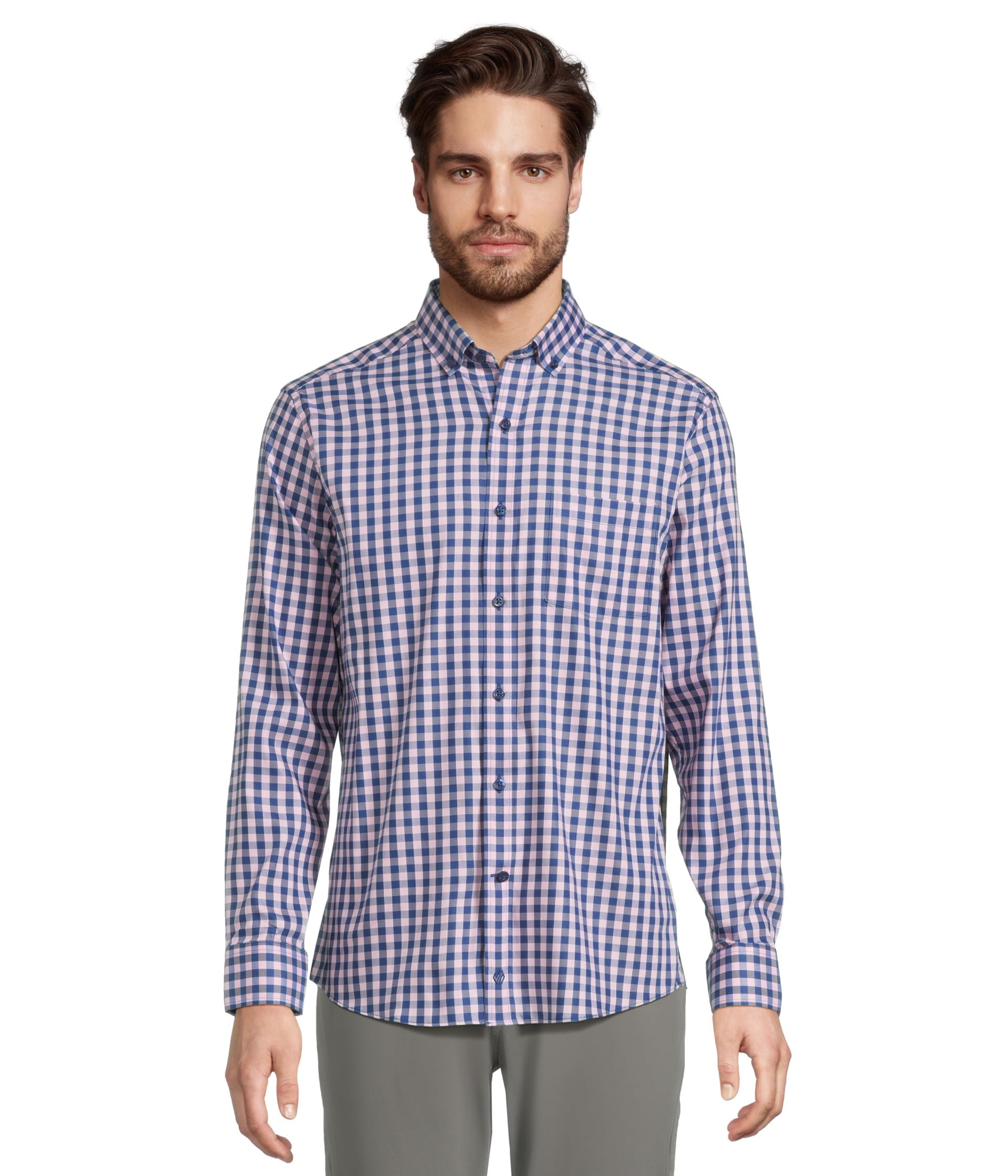 

Рубашка Johnston & Murphy Xc4 Two Tone Gingham Shirt, Pink/Navy