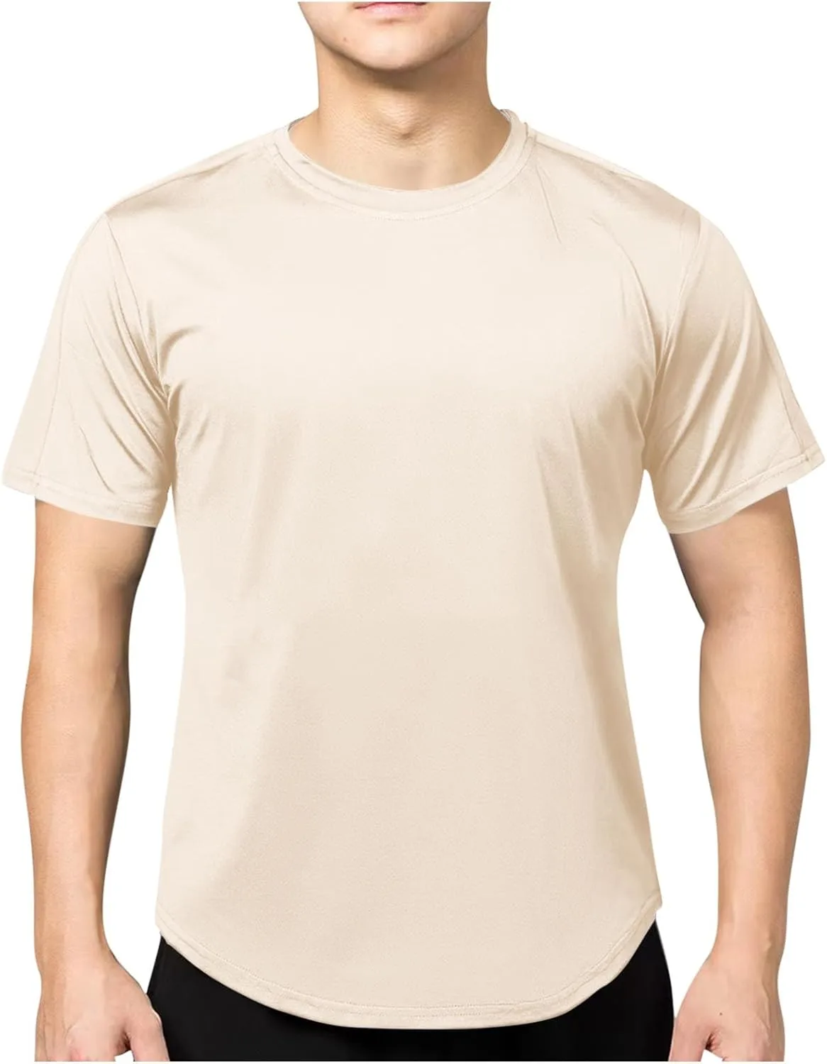 

Мужская футболка с коротким рукавом и круглым вырезом Trendy Crew Neck, Slim Fit QUNPIU