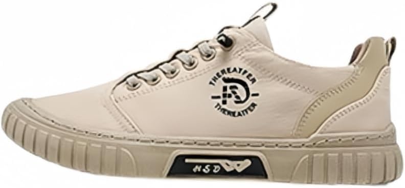 

Мужские спортивные кроссовки с однотонным верхом и низкой шнуровкой - мягкая подошва для ходьбы на свежем воздухе Hoalox, хаки