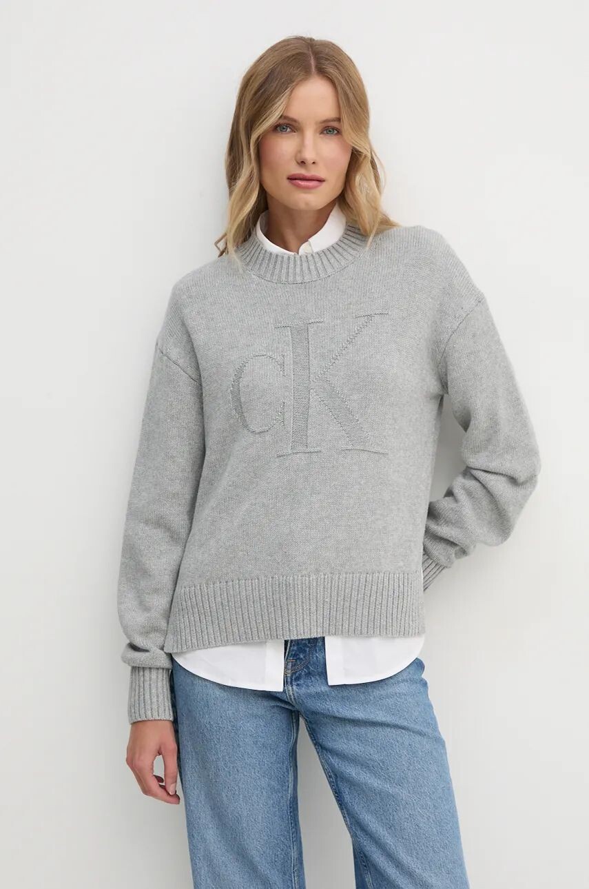 

Свитер из смесовой шерсти Calvin Klein Jeans, серый