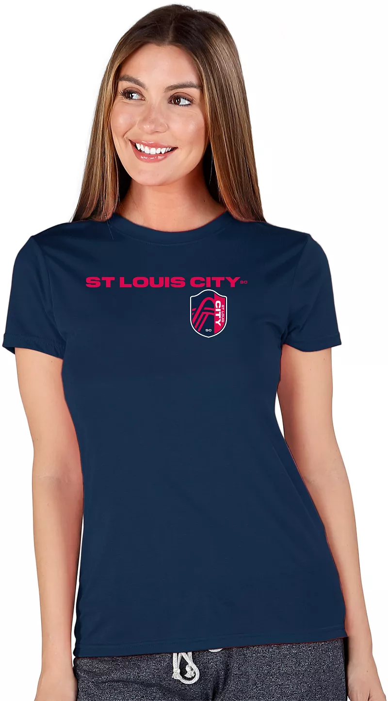 

Женская темно-синяя футболка Concepts Sport St. Louis City SC Marathon