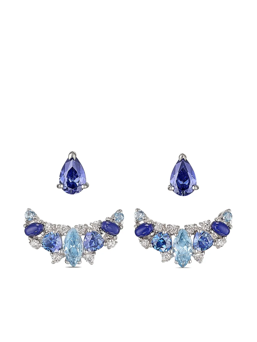 

Серьги Twinkle Ear-Jacket из белого золота Anabela Chan, синий