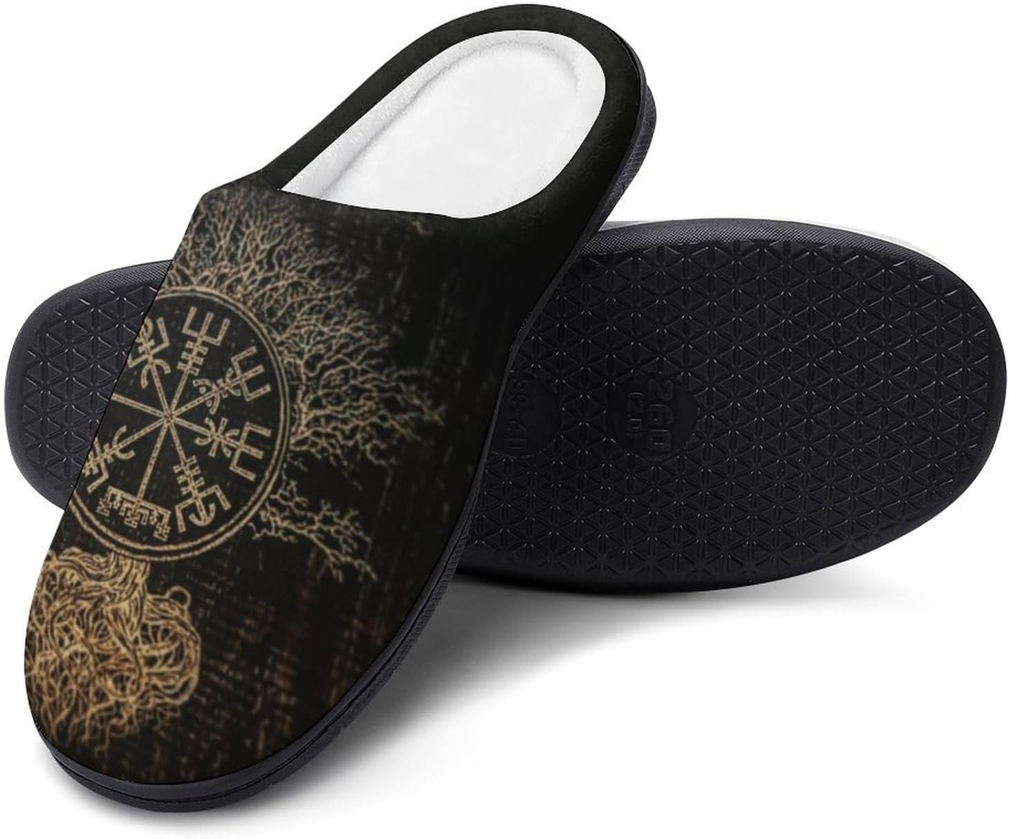 

Тапочки YXHZYHY Viking, мягкие уютные хлопковые тапочки, зимние теплые домашние тапочки с эффектом памяти - зимние подарки, Tree of Life