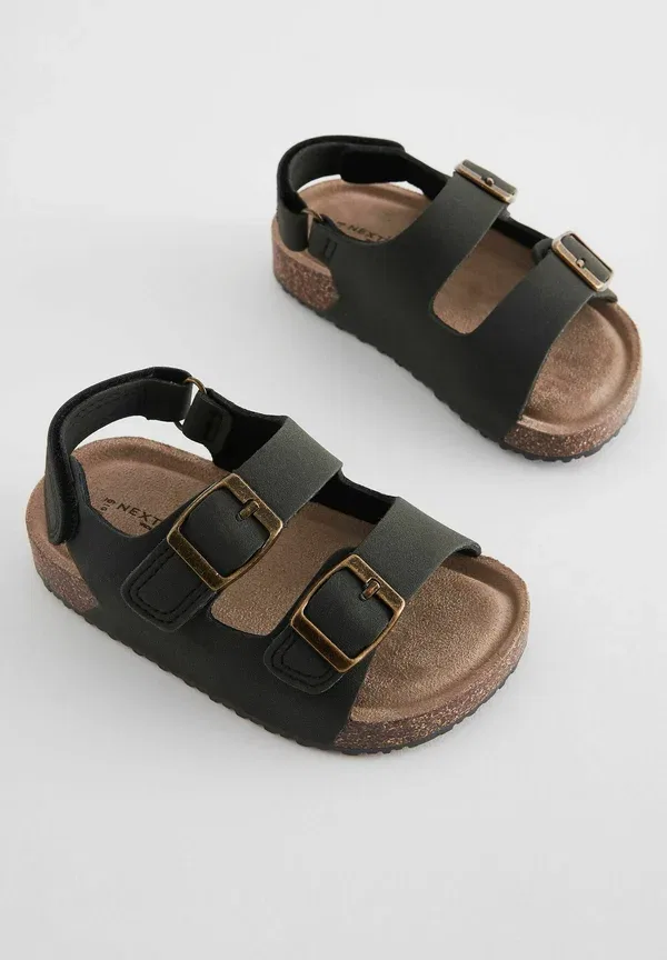 Сандалии Next, Cushioned footbed double buckle touch fastening corkbed sandals wide fit (g), черный — фото 2