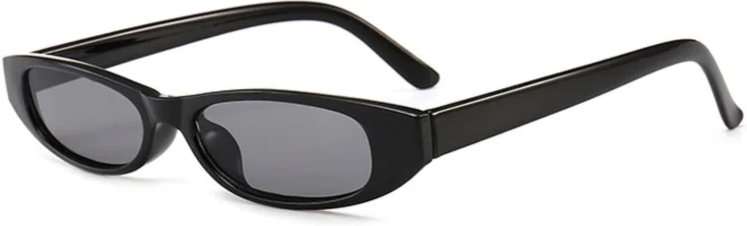 

Модные маленькие солнцезащитные очки «кошачий глаз» для женщин, винтажные, с цельными линзами, ретро, ​​серые пластиковые очки с защитой от УФ-излучения UV400 TKKTLLT, Black-black