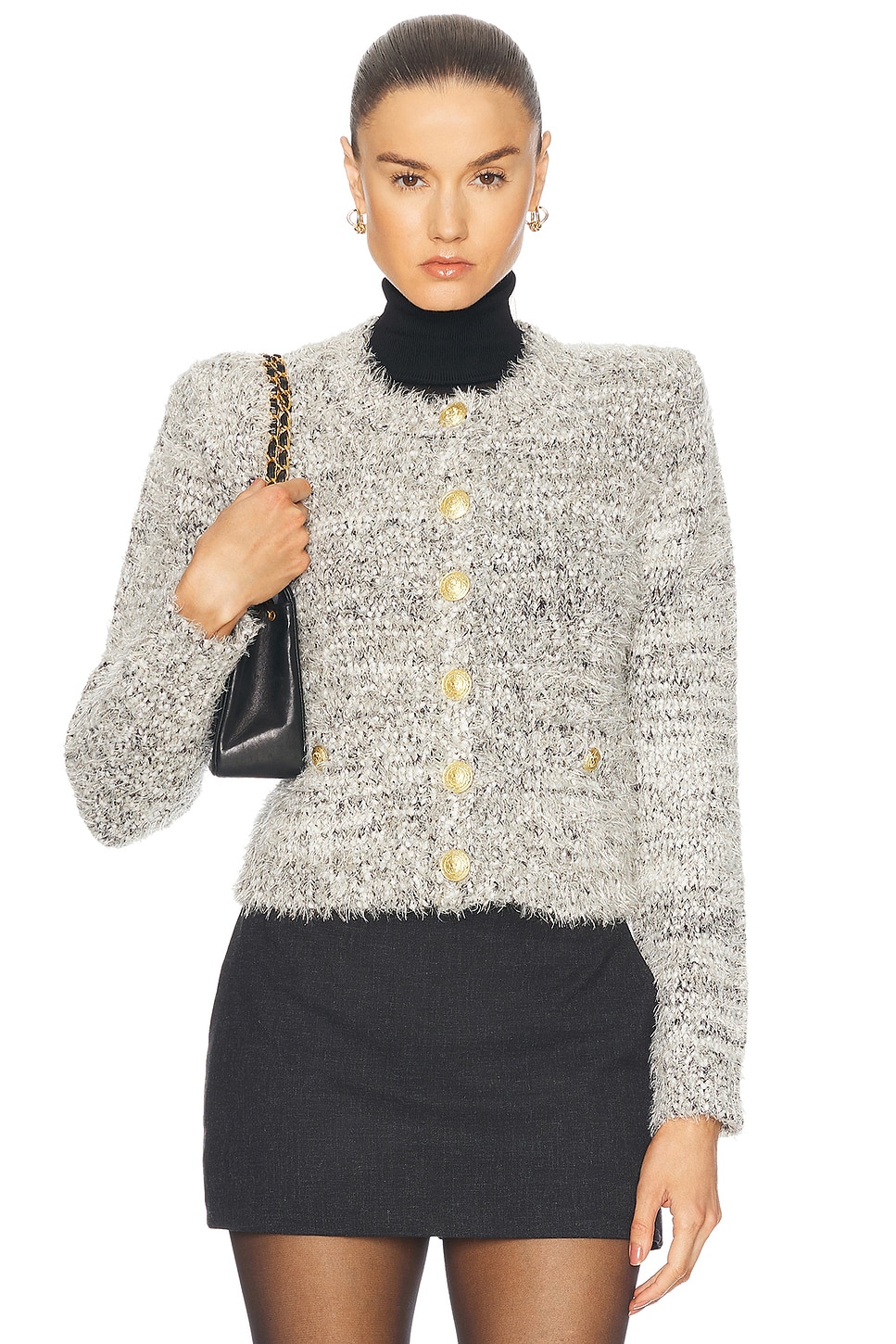 

Вязаный кардиган Una L'AGENCE, цвет Black, Ivory & Gold Multi