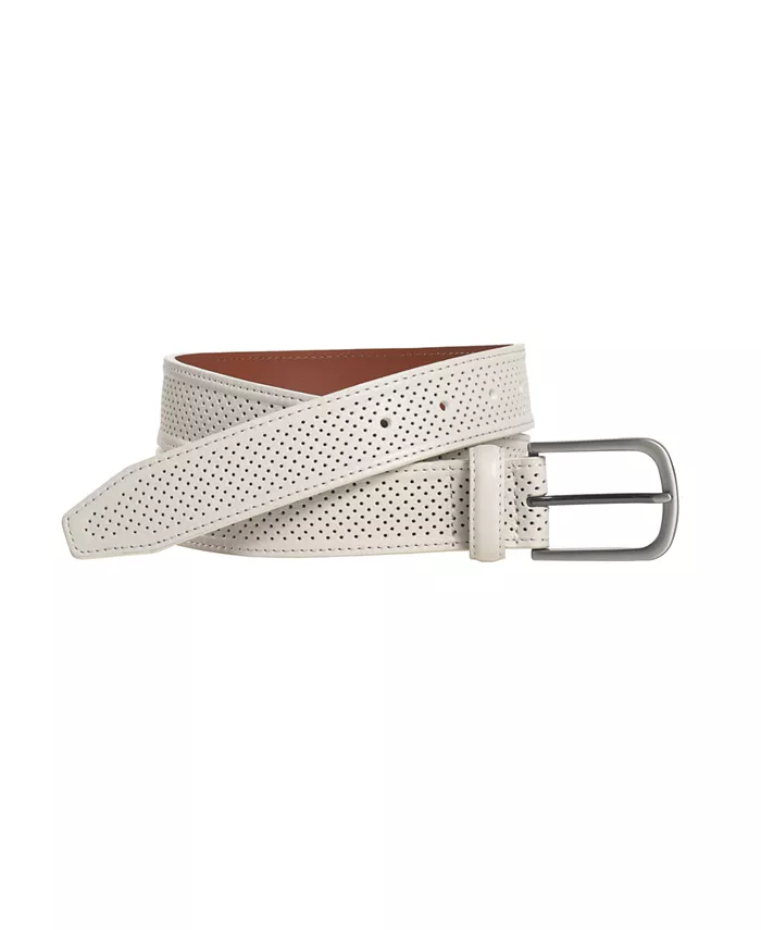 

Мужской мягкий перфорированный ремень Johnston & Murphy, белый