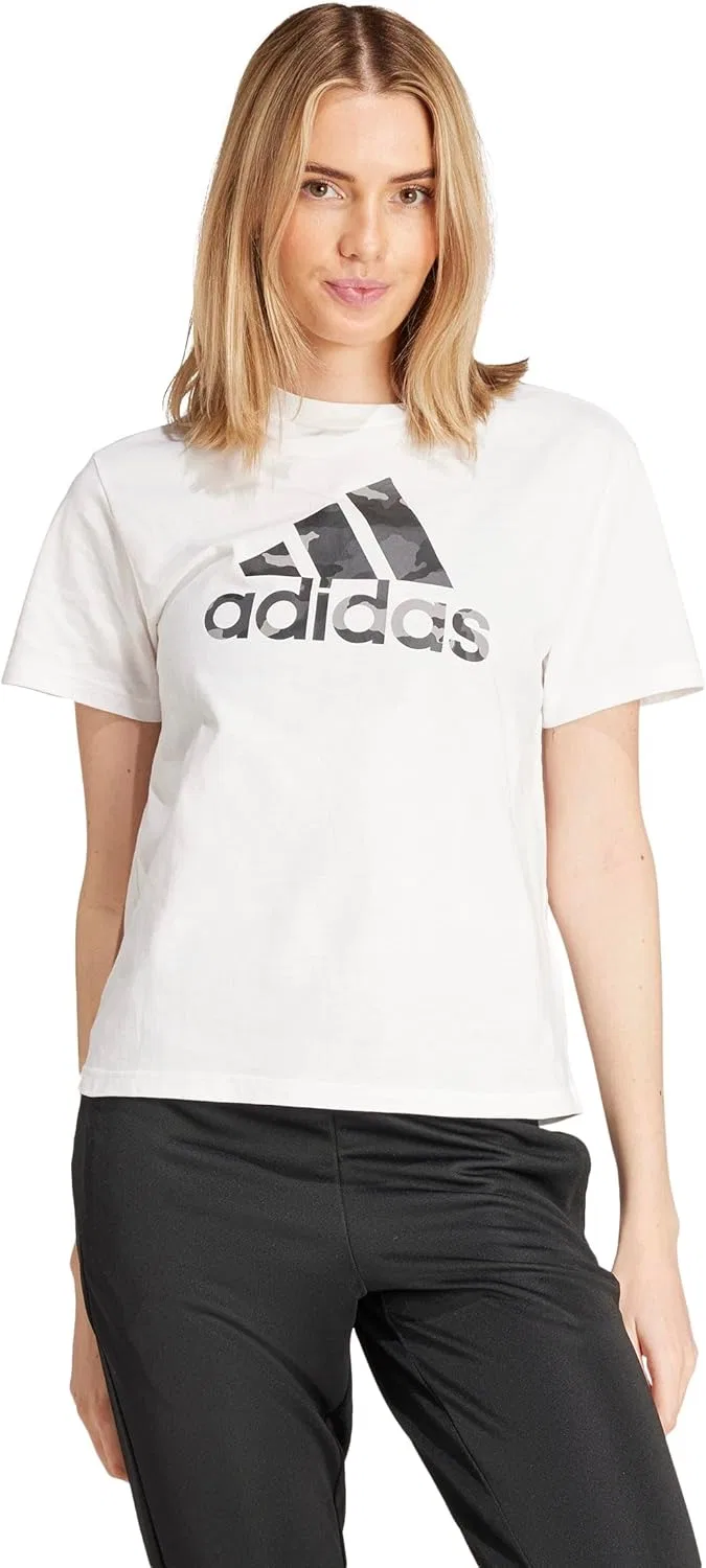 Футболка женская с принтом adidas, белый