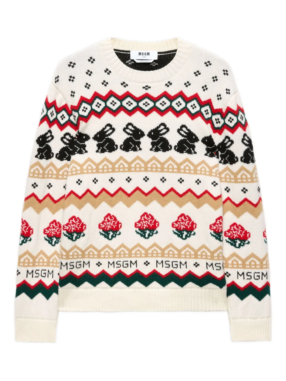 

Свитшот из шерстяной смеси Msgm, нейтральный