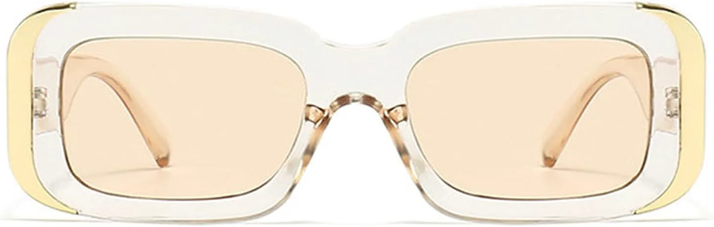 

Солнцезащитные очки Willochra в стиле ретро 90-х, прямоугольной формы, для женщин и мужчин, модные, в массивной квадратной оправе, защита UV400, цвет F27, Champagne