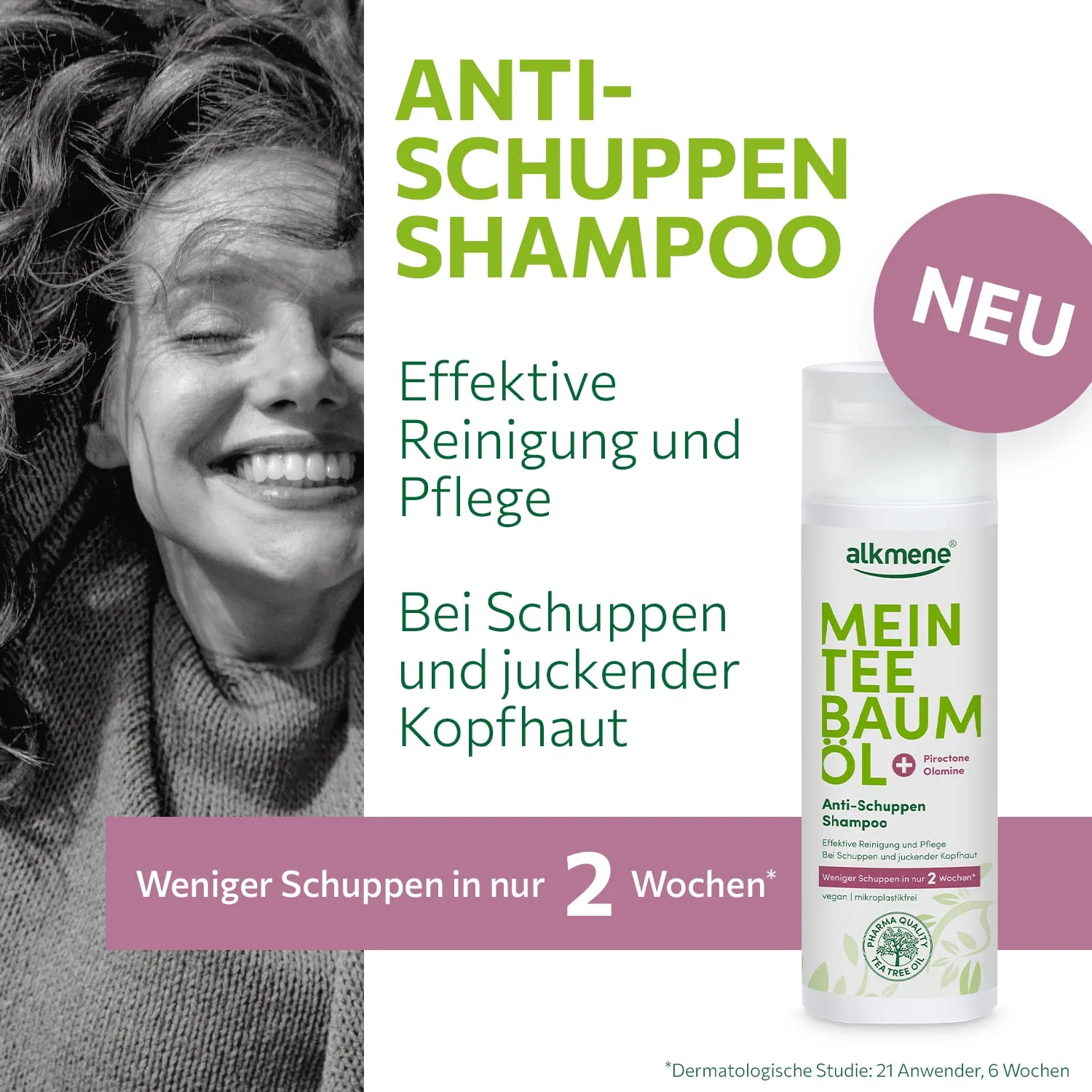 Шампунь против перхоти «My Tea Tree Oil Anti Dandruff» с маслом чайного дерева от alkmene, Pack Of 6 — фото 2