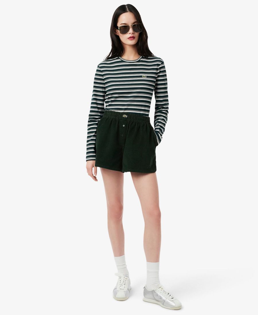 

Женские вельветовые шорты широкого кроя LACOSTE USA, Dark Green