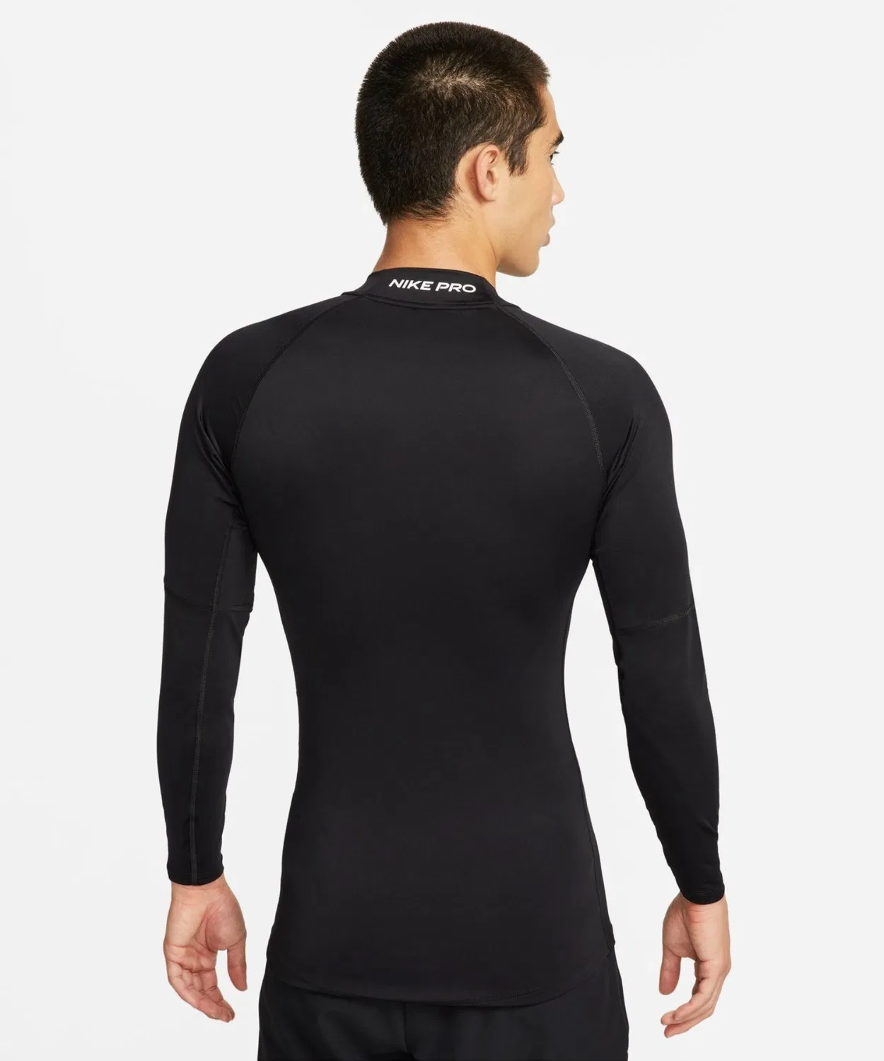Футболка Nike Pro Dri-FIT Tight Mock L/S чёрная — фото 2