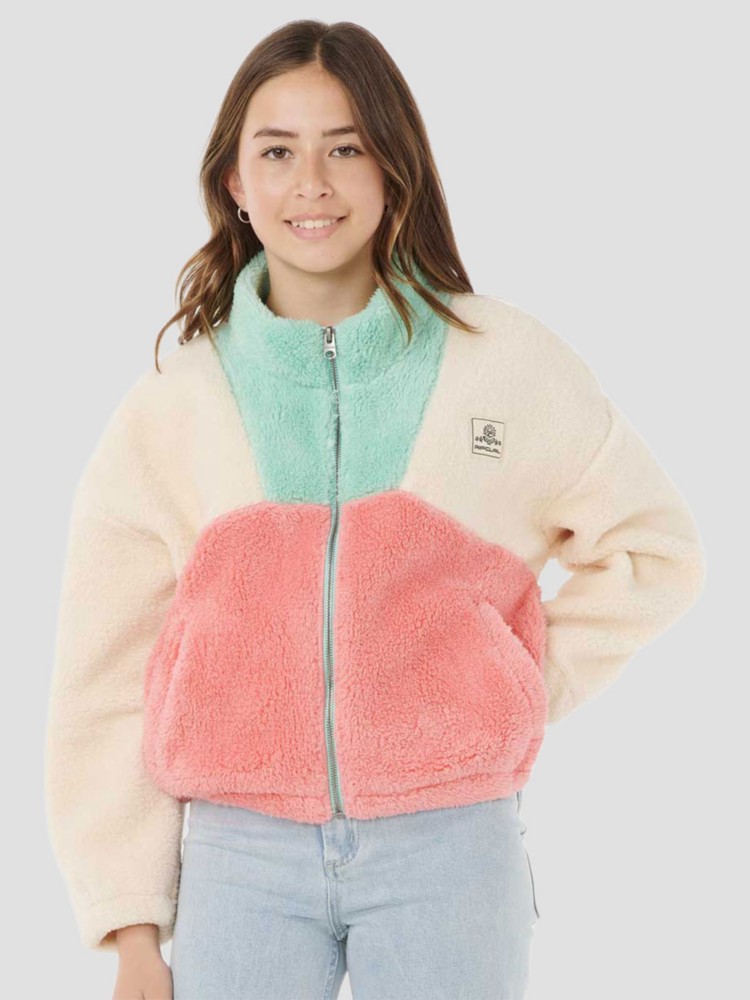 Детская толстовка Rip Curl Block Party Polar Kids Sweatjacke, pink