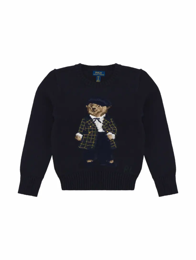 

Вязаный джемпер Polo Bear Ralph Lauren, тёмно-синий