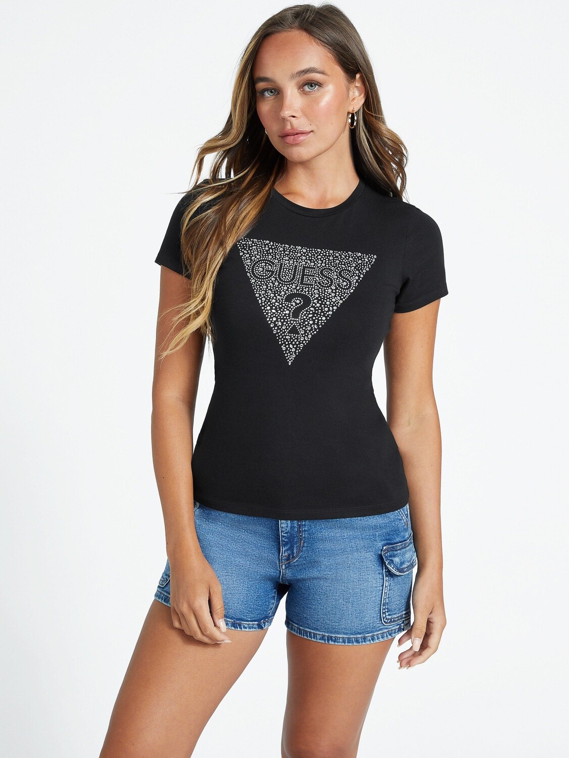 

Футболка Eco Biby с треугольным логотипом Guess Factory, черный