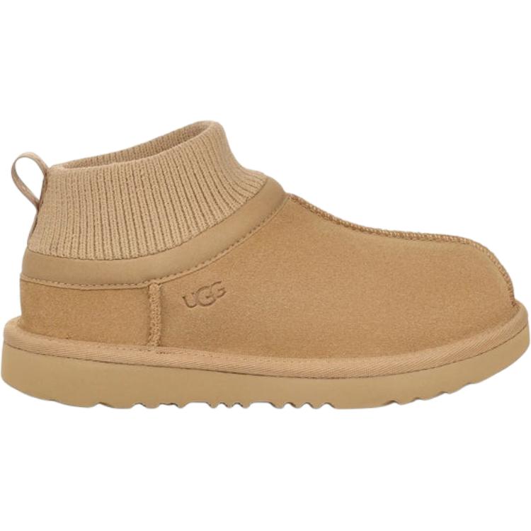 Кроссовки Classic Ultra Stretch Cuff Slipper Mustard Seed Kids UGG, коричневый — фото 2