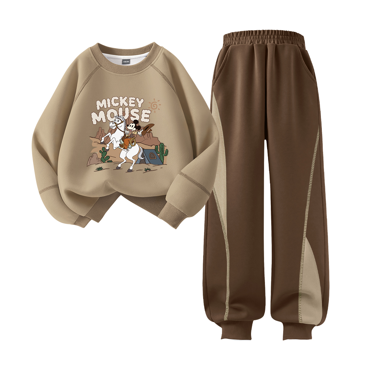 

Детская повседневная спортивная одежда Disney, Knight Light Coffee+Solid Color Coffee Brown