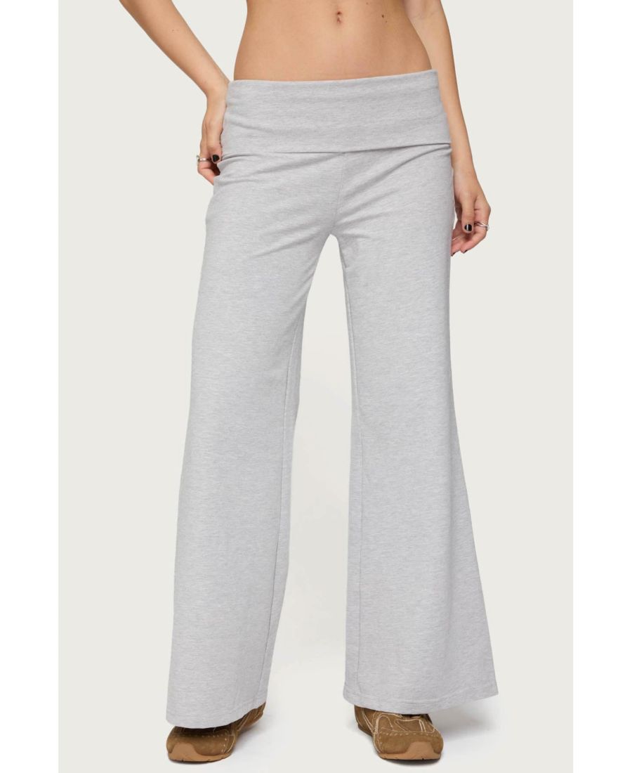 

Женские широкие брюки с отворотом Edikted, Light-gray-melange