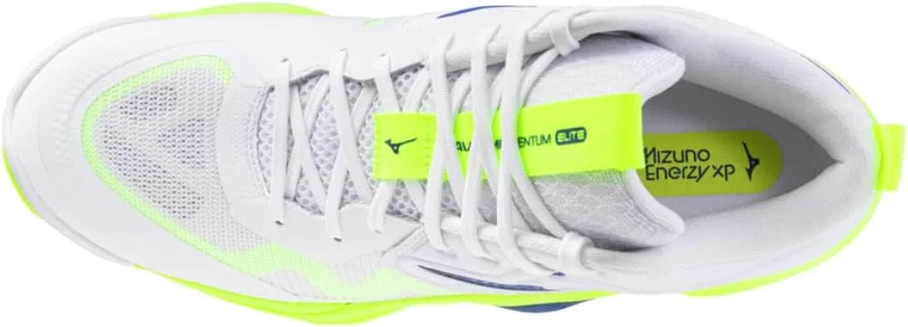 Волейбольные кроссовки Mizuno Wave Momentum Elite Mid, унисекс, белые, синие, желтые, флуоресцентные — фото 3