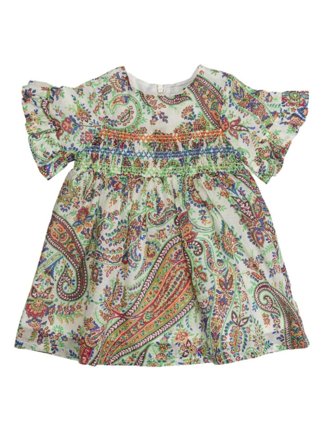 

Расклешенное платье с принтом Paisley ETRO KIDS, зеленый