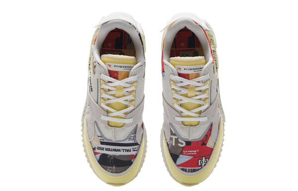 Кроссовки 001 classic low парижская неделя моды 2021 Li-Ning, белый — фото 4
