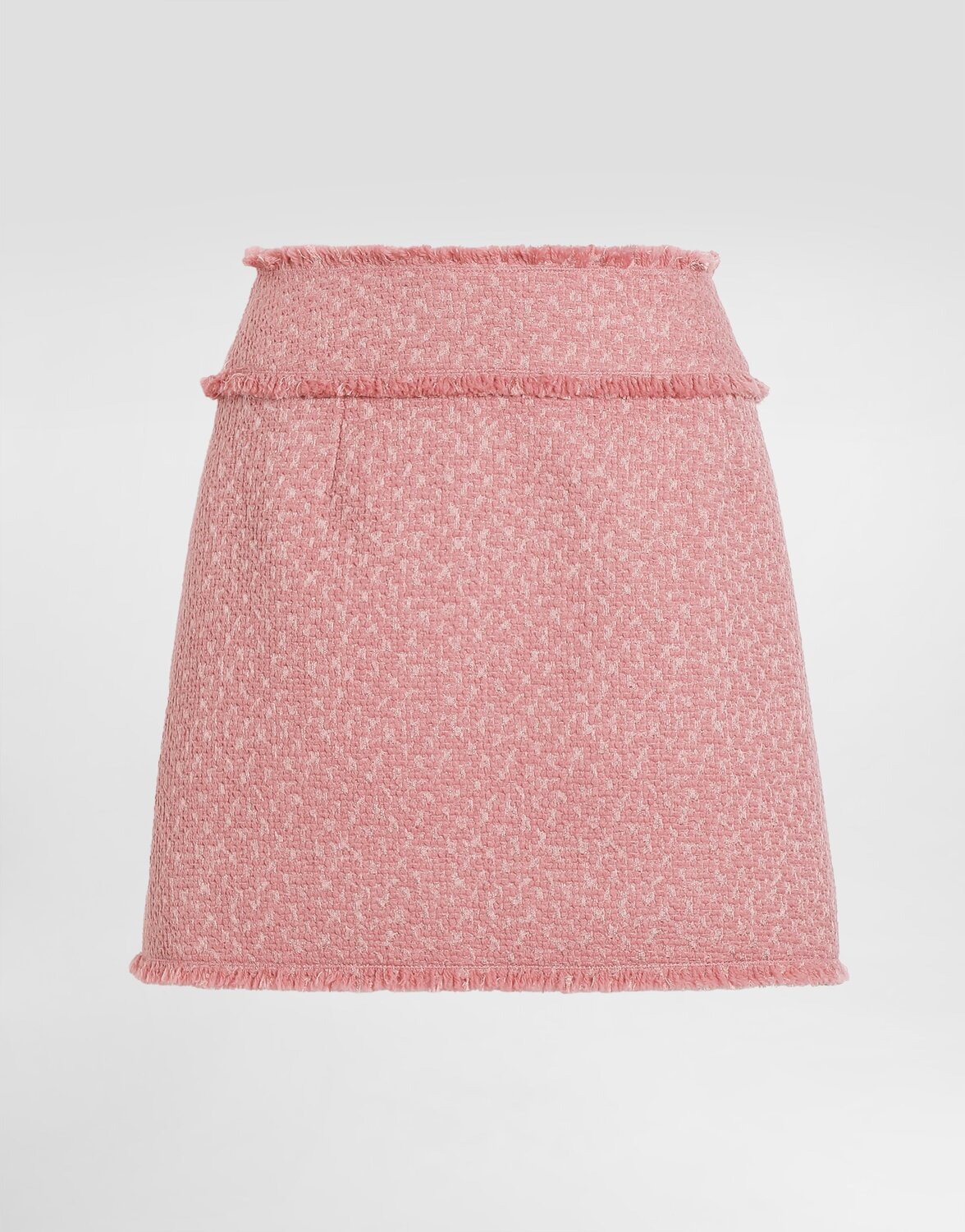 

Мини-юбка из твида расшель из шерсти Dolce & Gabbana, розовый