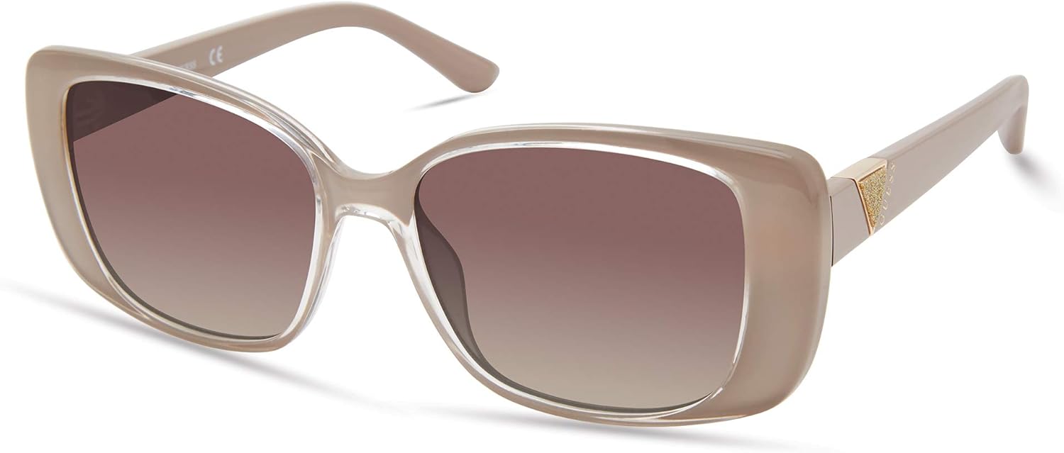 

GUESS женские прямоугольные солнцезащитные очки, Shiny Beige