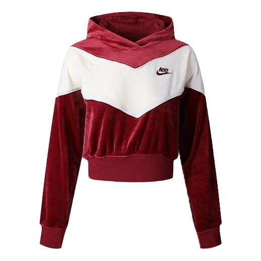 

Свитер splicing hooded knitting short sweatshirt red Nike, красный