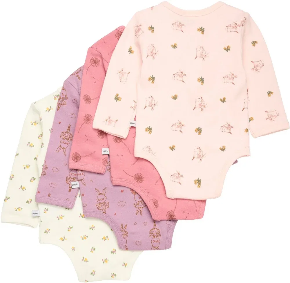 Детский боди с длинным рукавом, принт, Pippi Babywear, розовый