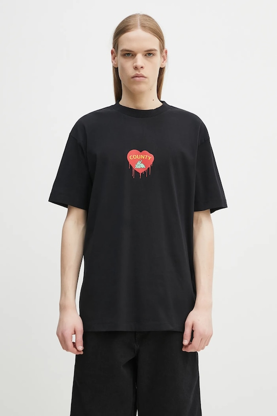 

Хлопковая футболка Bunny Heart Basic, черная с красным Marcelo Burlon, черный