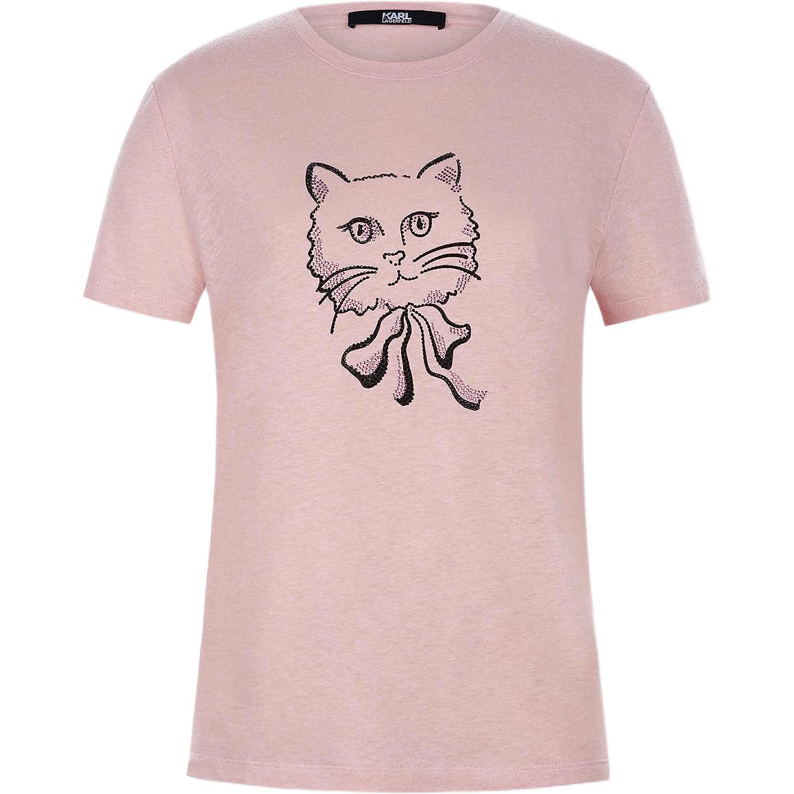 

Женская футболка KARL LAGERFELD SS25 в стандартном исполнении Karl Lagerfeld / Karl Lagerfeld Jeans, розовый