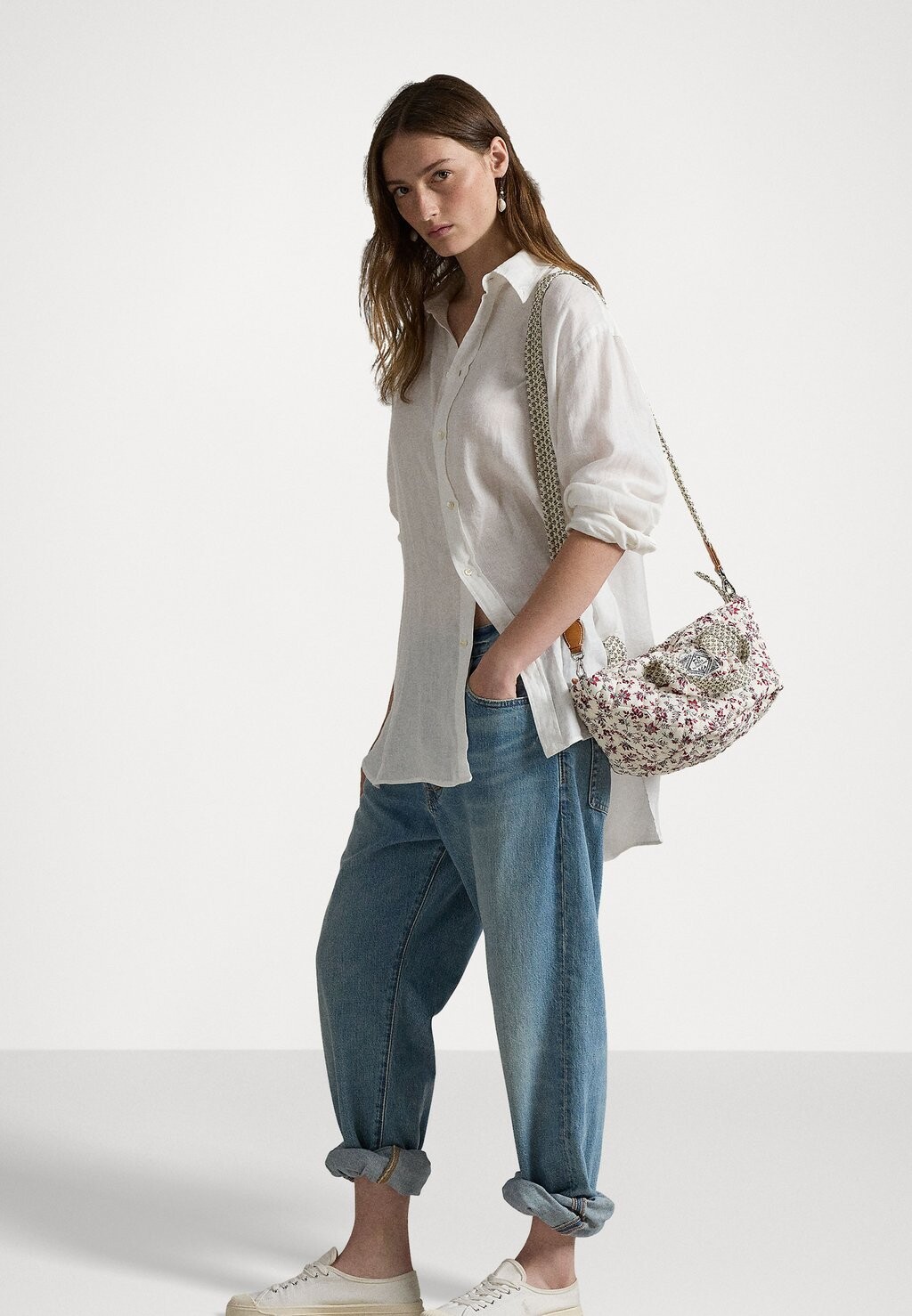 

Сумка через плечо QUILTED FLORAL COTTON SMALL TOTE Ralph Lauren, бежевый