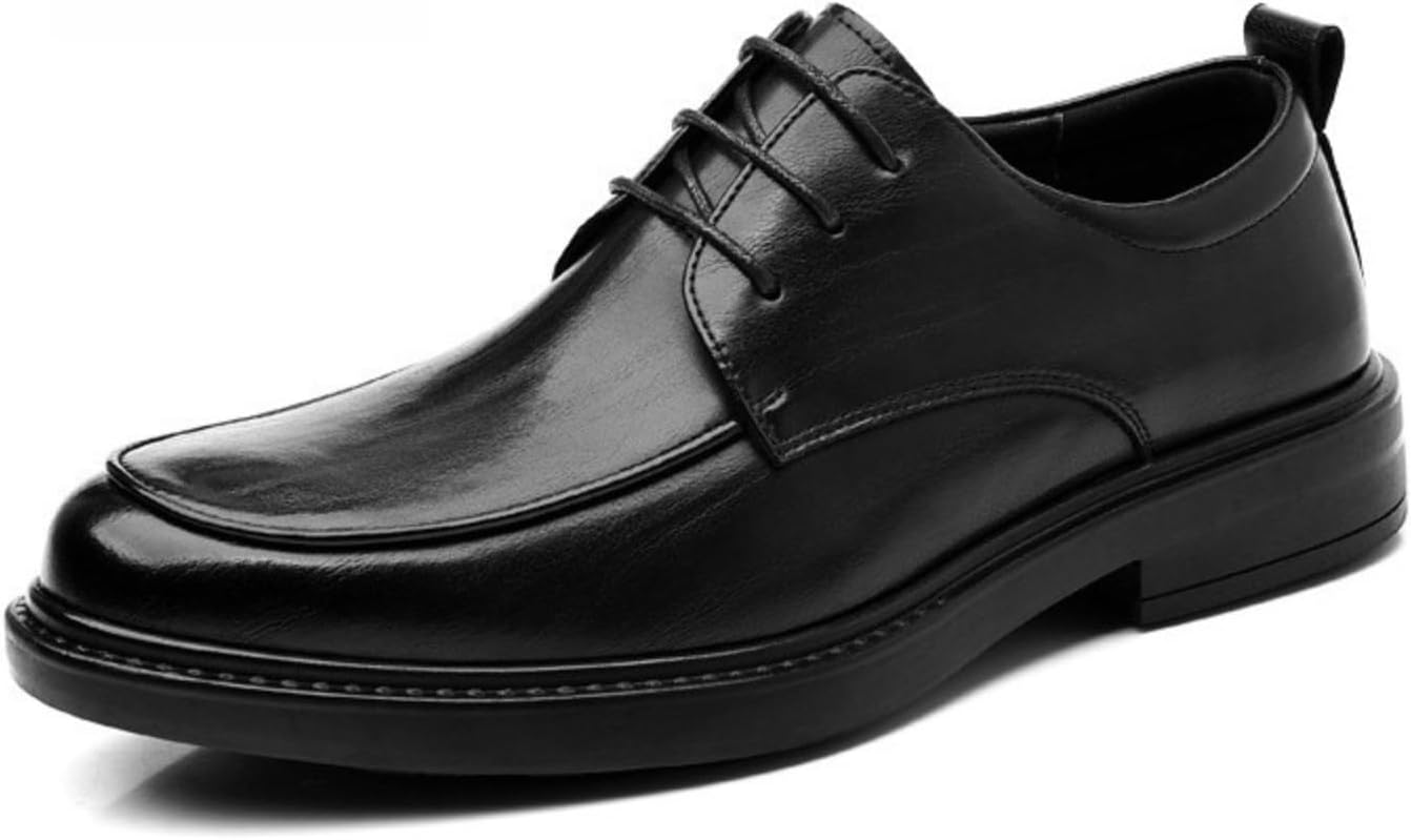 

Мужские деловые туфли-оксфорды на каблуке - невидимый подъем 8 см, толстый устойчивый каблук, противоскользящая резиновая подошва для офисных поездок Azttoztto, черный