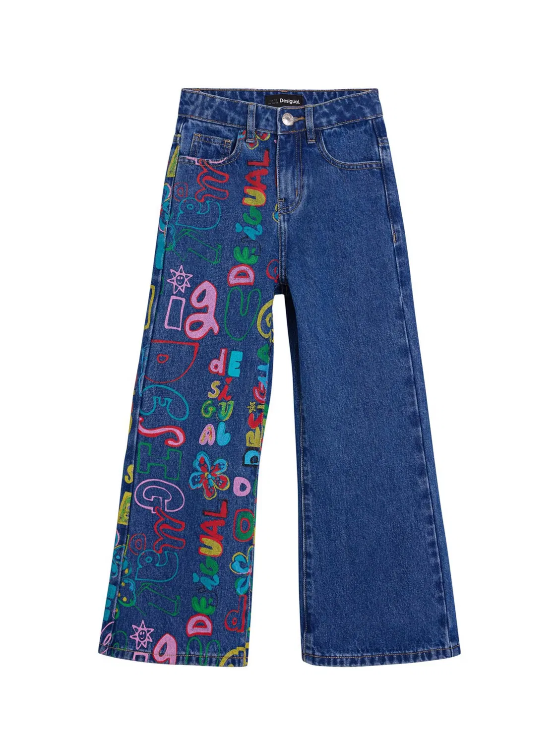 Джинсы Desigual свободного кроя Happy синего и лазурного цвета