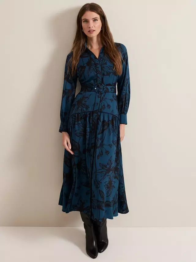 

Платье Phase Eight Petite Shakira Floral, цвет teal/black