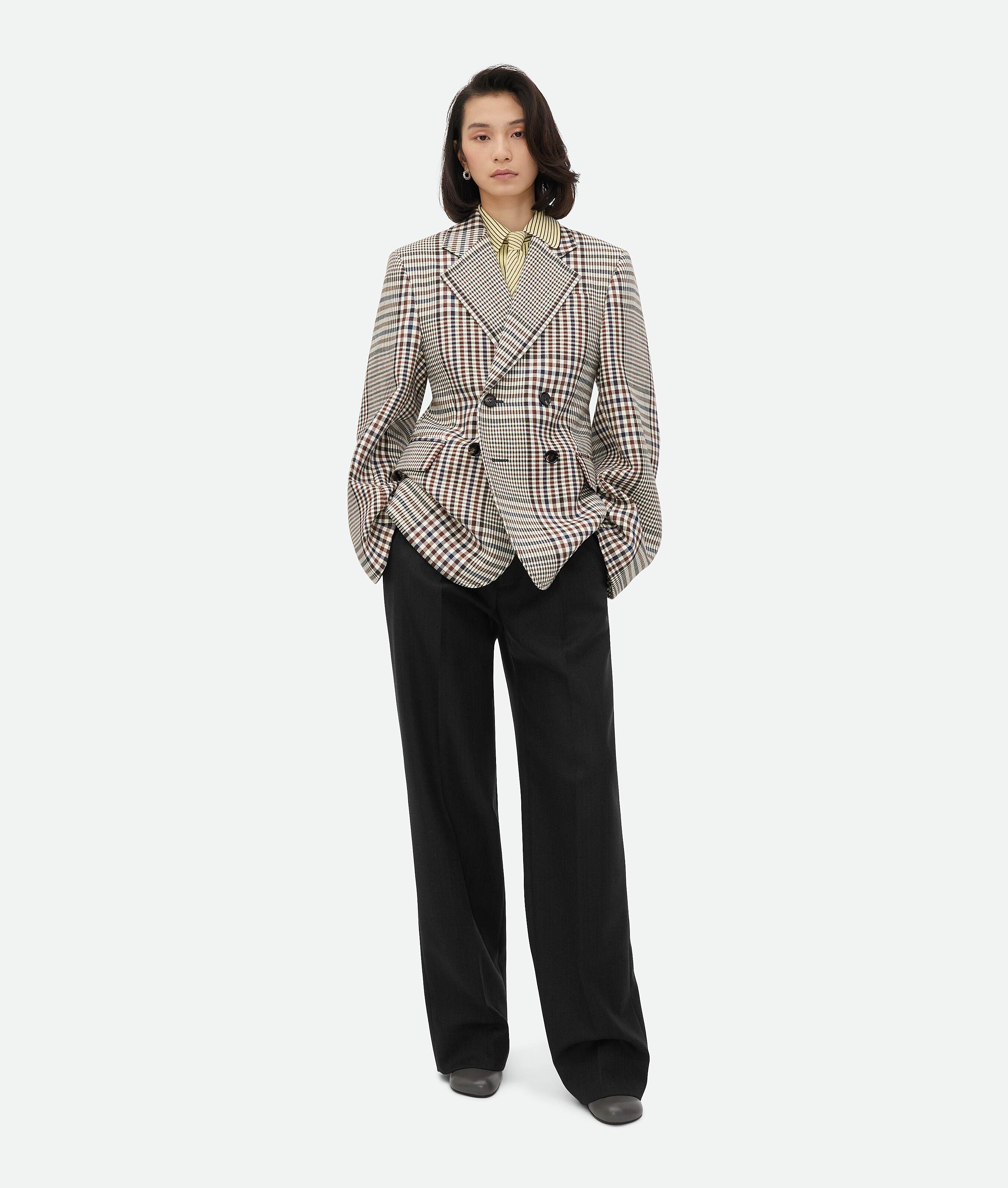 

Пиджак из хлопка в структурную клетку Bottega Veneta